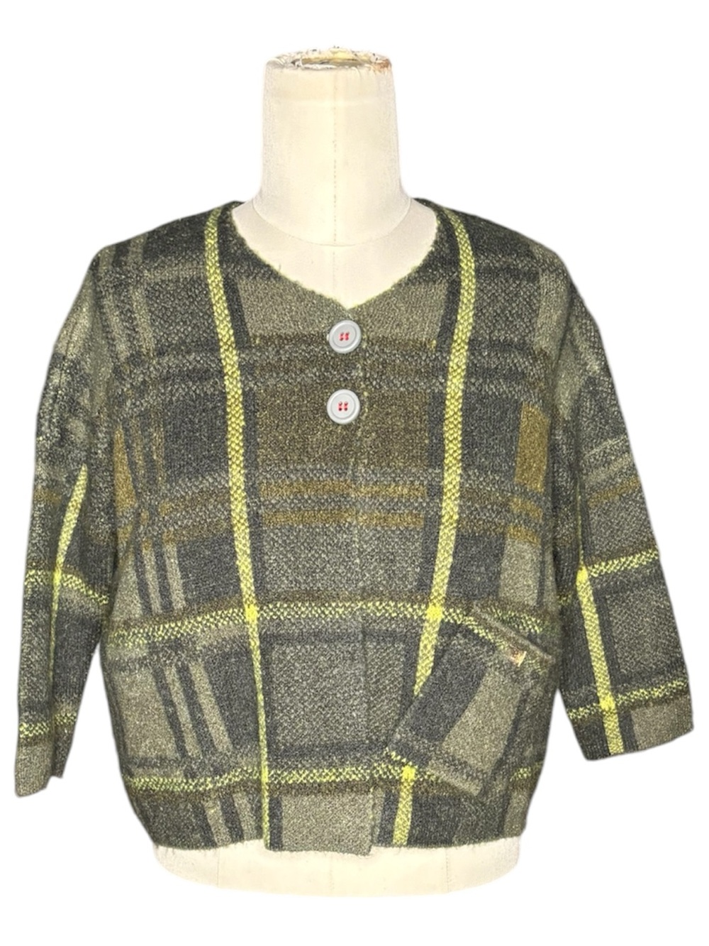 Catimini Girls French Brand Plaid Cardigan